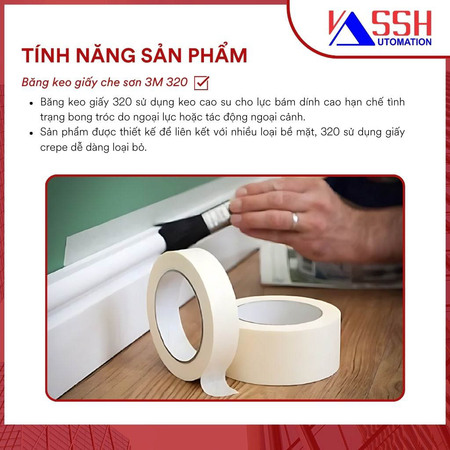 Băng keo giấy che sơn 320 3M