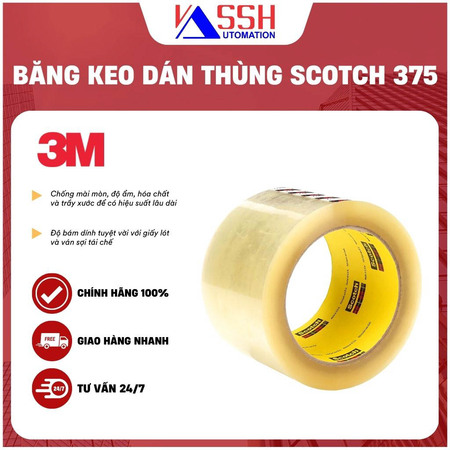 Băng keo trong dán thùng Scotch 375 3M