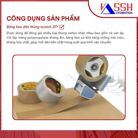 Băng keo trong dán thùng Scotch 371 3M