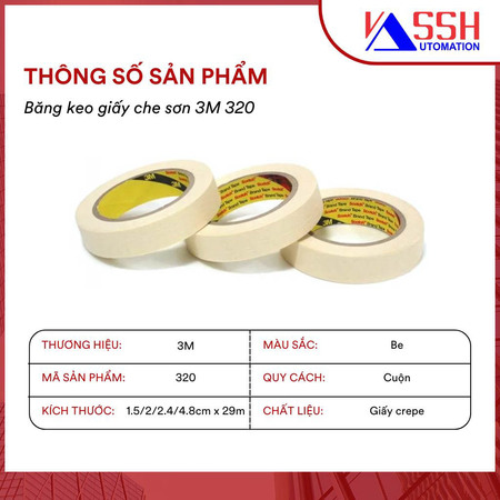 Băng keo giấy che sơn 320 3M