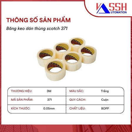 Băng keo trong dán thùng Scotch 371 3M