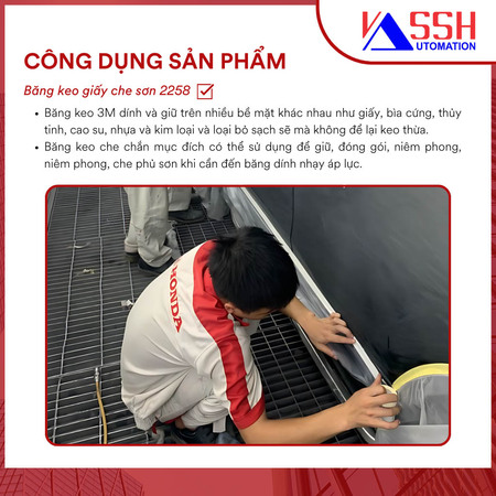 Băng keo giấy che sơn 2258