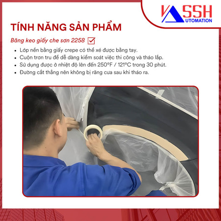 Băng keo giấy che sơn 2258